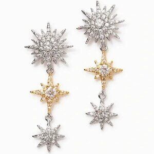 Stella & Dot 2 in 1 Star Struck Linear CZ Earrings NWT